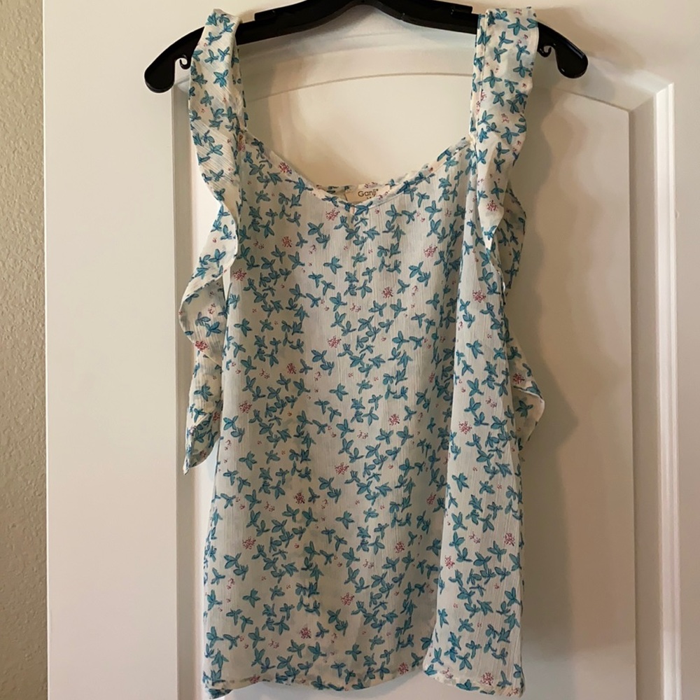 Ganji LA sheer floral top